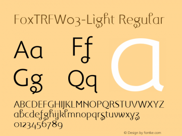 FoxTRFW03-Light Regular Version 2.0 Font Sample