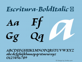 Escritura-BoldItalic ☞ Version 1.000;com.myfonts.easy.rsantos.escritura.bold-italic.wfkit2.version.4p4H图片样张