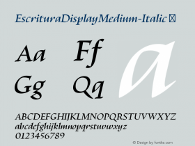 EscrituraDisplayMedium-Italic ☞ Version 1.000;com.myfonts.easy.rsantos.escritura.display-medium-italic.wfkit2.version.4p4E Font Sample