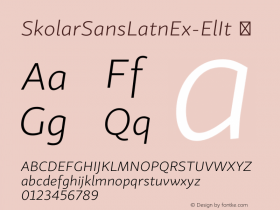 SkolarSansLatnEx-ElIt ☞ Version 1.500;PS 1.300;hotconv 1.0.81;makeotf.lib2.5.63406; ttfautohint (v1.3.34-f4db); Renamed to: Skolar Sans Latin Extended;com.myfonts.easy.rosetta.skolar-sans.extended-extralight-italic.wfkit2.version.4pem Font Sample