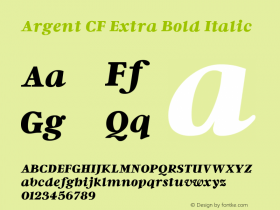 Argent CF Extra Bold Italic Version 1.000图片样张