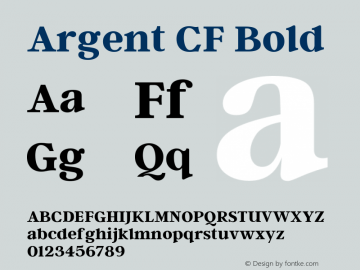 Argent CF Bold Version 1.000 Font Sample