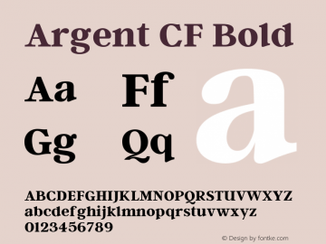 Argent CF Bold Version 1.000 Font Sample