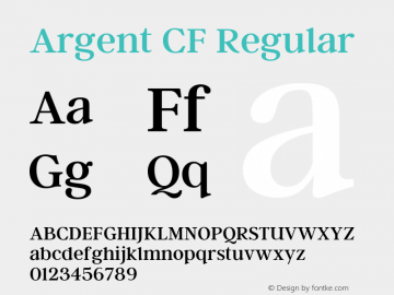 Argent CF Regular Version 1.000 Font Sample