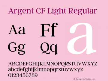 Argent CF Light Regular Version 1.000图片样张