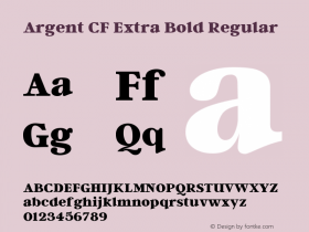 Argent CF Extra Bold Regular Version 1.000图片样张