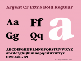 Argent CF Extra Bold Regular Version 1.000图片样张