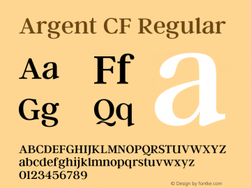 Argent CF Regular Version 1.000;PS 001.000;hotconv 1.0.70;makeotf.lib2.5.58329 Font Sample