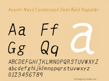 Avenir Next Condensed Demi Bold Regular 8.0d5e4图片样张