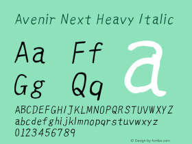 Avenir Next Heavy Italic 8.0d5e5 Font Sample