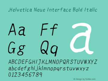 .Helvetica Neue Interface Bold Italic 10.0d35e1图片样张