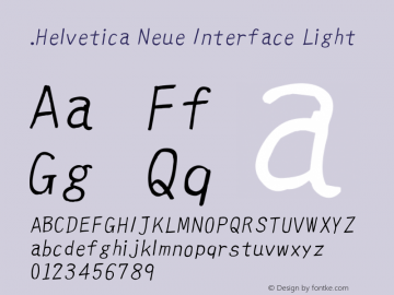 .Helvetica Neue Interface Light 10.0d35e1图片样张