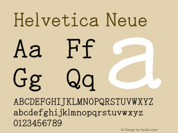 Helvetica Neue 粗体 9.0d49e3 Font Sample