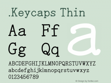 .Keycaps Thin 10.0d1e1 Font Sample