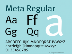 Meta Regular 004.301 Font Sample