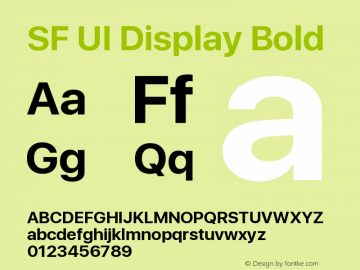 SF UI Display Bold 11.0d33e2--BETA Font Sample