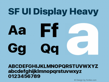 SF UI Display Heavy 11.0d33e2--BETA Font Sample