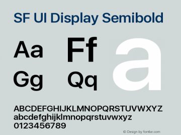 SF UI Display Semibold 11.0d33e2--BETA Font Sample
