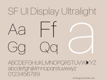 SF UI Display Ultralight 11.0d33e2--BETA Font Sample