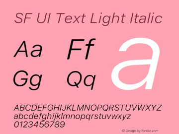 SF UI Text Light Italic 11.0d45e1--BETA图片样张