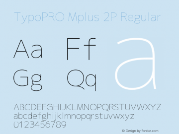 TypoPRO Mplus 2P Regular Version 1.059 Font Sample