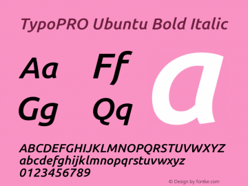 TypoPRO Ubuntu Bold Italic Version 0.80图片样张