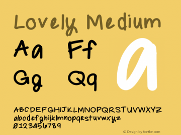 Lovely Medium Version 001.000 Font Sample