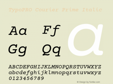 TypoPRO Courier Prime Italic Version 1.202图片样张