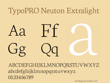 TypoPRO Neuton Extralight Version 1.4图片样张