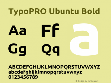 TypoPRO Ubuntu Bold Version 0.80 Font Sample