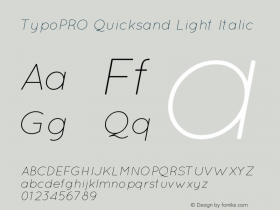 TypoPRO Quicksand Light Italic 1.002 Font Sample