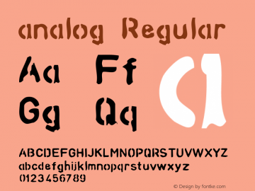 analog Regular Altsys Fontographer 4.1 12/26/96图片样张