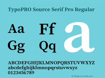 TypoPRO Source Serif Pro Regular Version 1.017;PS 1.0;hotconv 1.0.79;makeotf.lib2.5.61930图片样张