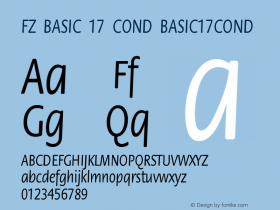 FZ BASIC 17 COND BASIC17COND Version 1.000 Font Sample