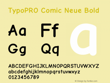 TypoPRO Comic Neue Bold Version 1.000 Font Sample