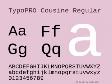 TypoPRO Cousine Regular Version 1.21 Font Sample