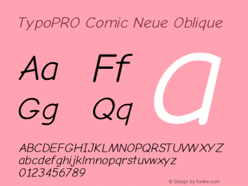 TypoPRO Comic Neue Oblique Version 1.000 Font Sample