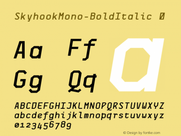 SkyhookMono-BoldItalic ☞ Version 1.000 2010 initial release;com.myfonts.easy.fontom-type.skyhook-mono.bold-italic.wfkit2.version.3vx8图片样张