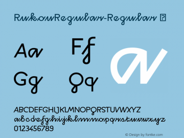 RukouRegular-Regular ☞ Version 1.000;com.myfonts.easy.dizajndesign.rukou-regular.regular.wfkit2.version.3uTj图片样张