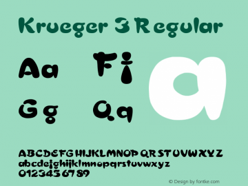 Krueger 3 Regular 1.0 Tue Apr 25 08:28:29 1995 Font Sample