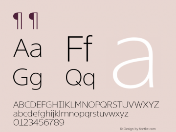 ¶ ¶ Version 2.001 Font Sample