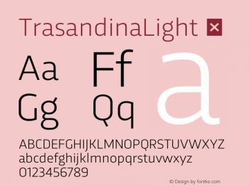 TrasandinaLight ☞ 1.000; ttfautohint (v1.3);com.myfonts.easy.tipotype.trasandina.light.wfkit2.version.4pn3图片样张