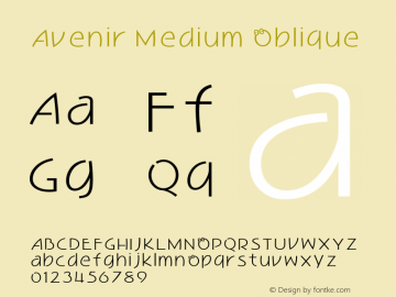 Avenir Medium Oblique 8.0d5e3图片样张