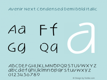 Avenir Next Condensed Demi Bold Italic 8.0d5e4图片样张