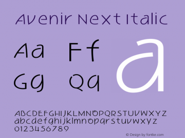 Avenir Next Italic 8.0d5e5图片样张