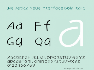 .Helvetica Neue Interface Bold Italic 10.0d35e1图片样张