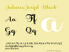 SaboresScript-Black ☞ Version 1.000;PS 001.000;hotconv 1.0.70;makeotf.lib2.5.58329;com.myfonts.easy.latinotype.sabores-script.black.wfkit2.version.4po1 Font Sample