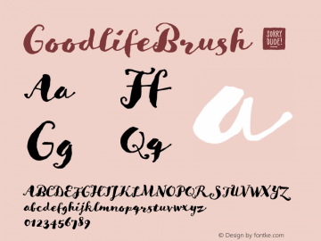 GoodlifeBrush ☞ Version 1.001;com.myfonts.easy.hvdfonts.goodlife.brush.wfkit2.version.4ppu图片样张