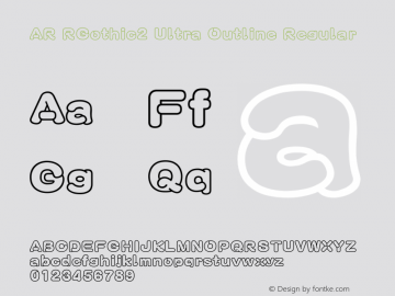 AR RGothic2 Ultra Outline Regular Version 2.10 Font Sample