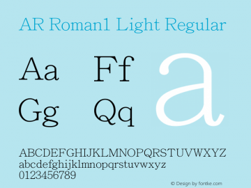 AR Roman1 Light Regular Version 2.10图片样张